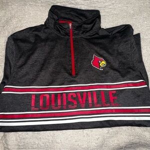 UEC Louisville Cardinals Colosseum Athletics Mens Quarter Zip Pullover Sz L